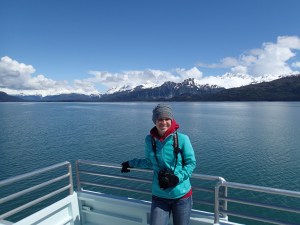 Jennifer Hellmann on a glacier cruise in the Prince William Sound.