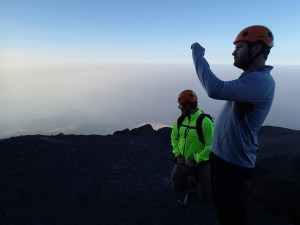 On Mount Hood with Greg (left) and Andrew (right).
